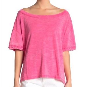 Free People Viola Open-Back High-Neck T-Shirt XS